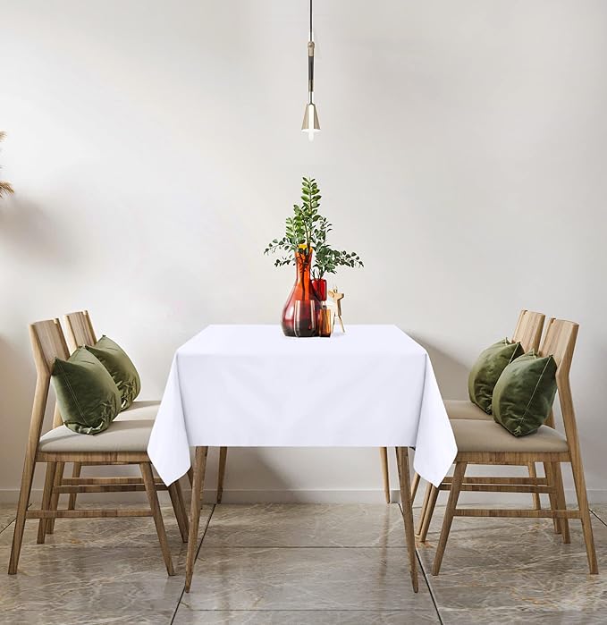 Utopia Kitchen Rectangle Table Cloth 1 Pack(90x132 Inches, White), Tablecloth Machine Washable, Polyester Table Cover for Dining, Buffet Parties, Picnics, Events, Weddings and Restaurants