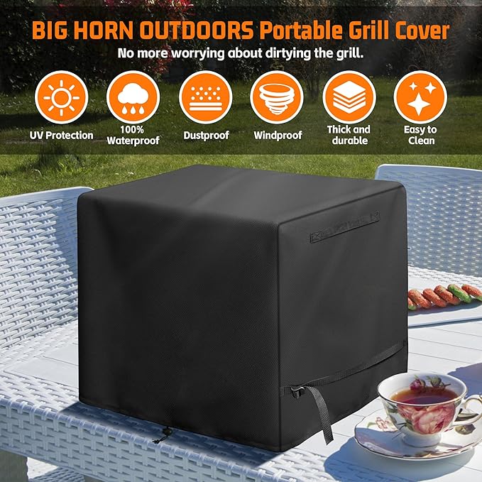 Infrared Grill Cover Black for Big H0RN Outdoors Portable Infrared Gas Grill, Heavy Duty Waterproof Protective Cover for Steak Cooker, Barbecue Propane Oven, Salamander Broiler