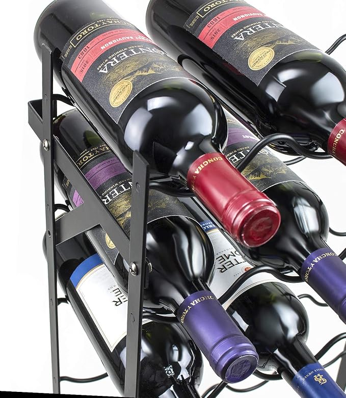 Sorbus Wine Rack Freestanding Floor - Wine Bottle Holder Holds 75 Bottles of Wine - 75 Bottle Capacity Wine Storage for Any Bar, Wine Cellar, Kitchen, Dining Room (New Improved Design)