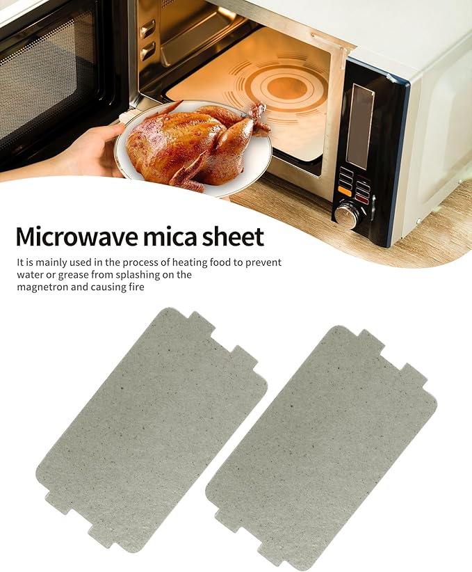2 PCS Waveguide Cover, Universal Microwave Oven Mica Plate Sheet, 117mm X 64mm, Replacement Accessory for Home Kitchen Office