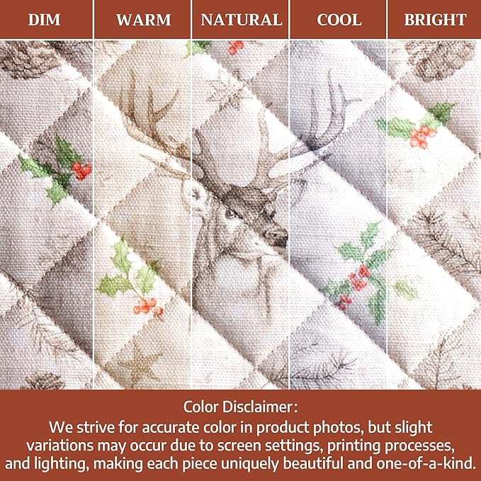 Maison d' Hermine Pot Holders Set 100% Cotton Heat Resistant Potholders 8" x 8" Hot Pads with Loop for Thanksgiving Christmas Decorations BBQ Baking Handling Hot Pans (Pack of 2, Christmas Dew)