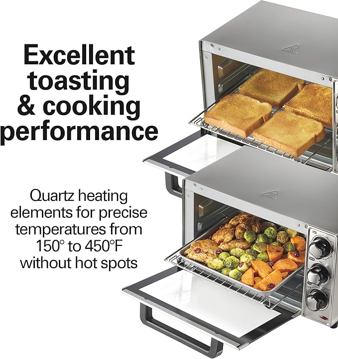 Hamilton Beach Countertop Toaster Oven & Pizza Maker Large 4-Slice Capacity, Stainless Steel (31401)
