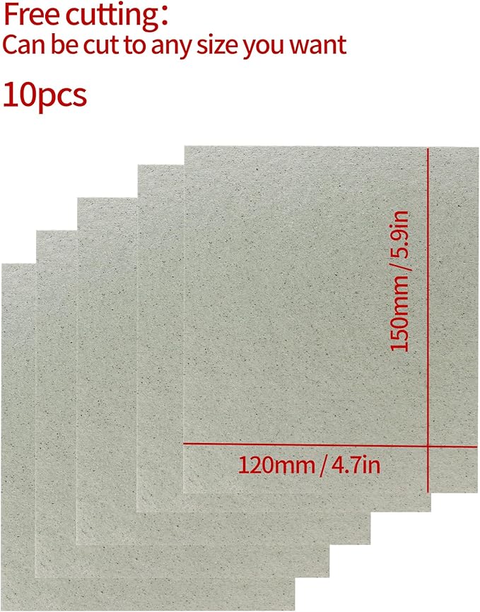 10 PCS Waveguide Cover, Universal Mica Sheet for Microwave Oven, Free Cutting According to The Required Size, 150X120mm, 10 Pack