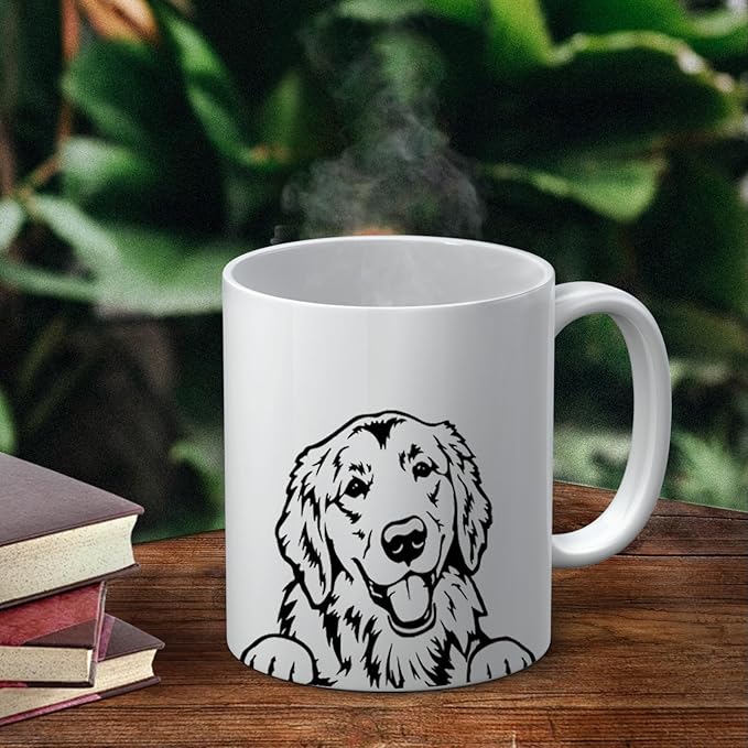 Golden Retriever Ceramic Coffee Mug - 11 oz Gift for Dog Lovers, Women, Men, and Moms