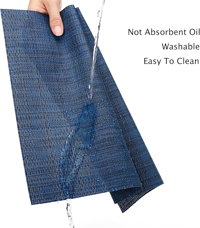 Myir JUN Table Runner, Vinyl Table Runner Indoor Arbitrarily Cropped Runner for Table Heatproof for Home Party (Dark Blue, 15 x 94 inch)