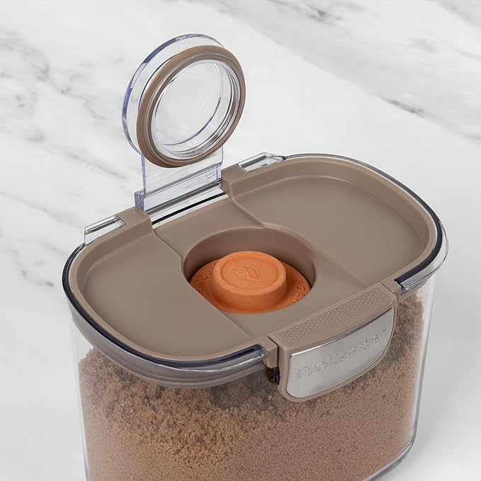 ProKeeper+ Airtight Food Storage Container Set ??Clear Plastic Flour and Sugar Canister Set with Magnetic Accessories for Kitchen Organization (Taupe, 9-Piece)