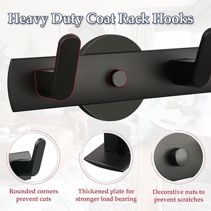 ULIBERMAGNET Magnetic Hooks,Heavy Duty Coat Magnetic Rack with 5 Hooks,Anti-Slip Strong Magnetic Hanger for Refrigerator,Metal Cabinet,Entryway,Hanging Coat, Jackets, Umbrella,Scarf,Bag