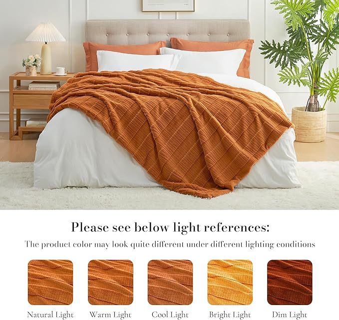 Am챕lie Home Luxury Striped Faux Fur Throw Blanket for Couch, Soft Cozy Fuzzy Fluffy Soft Plush Blankets Sofa Chair Gift Blankets for Women, 60"x80", Brown