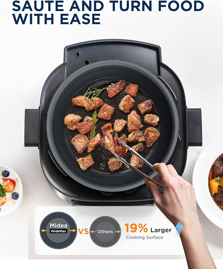 Midea WideMax 12-in-1 Electric Pressure Cooker, 6.5 Quart, 12 Presets, Multi-Functional Programmable Slow Cooker, Rice Cooker, Steamer, Saut챕 Pan, Cake, Yogurt, Warmer and More