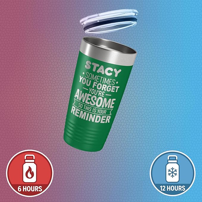 Personalized Inspirational Tumbler, Inspirational Gifts for Men Dad Father Wife Sister Women, Custom Birthday For Him Her, Customized You?셱e Awesome Tumbler, Teacher Coworker Gifts 20oz Green