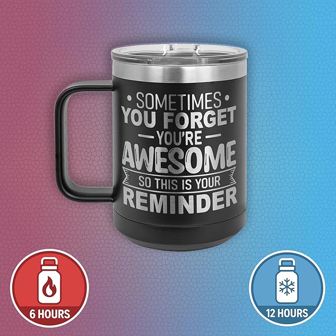 Spotted Dog Company Inspirational Travel Coffee Mug, Inspirational Gifts for Men Dad Father Wife Sister Women, Birthday For Him Her, You?셱e Awesome Tumbler, Teacher Coworker Gifts 15oz Black