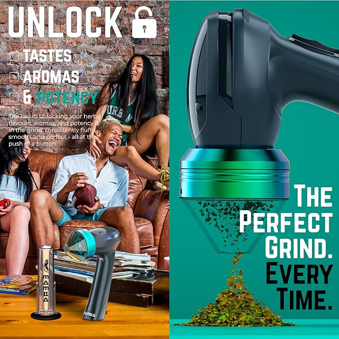 Mamba Grinders Electric Spice & Herb Grinder for the Kitchen. Easy to Use USB Rechargeable Grinder, 2g Gray