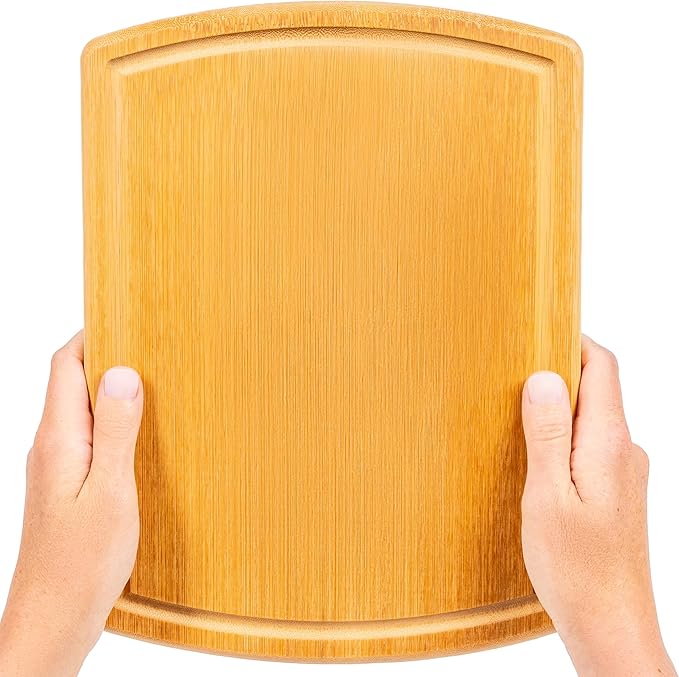 Small Bamboo Cutting Board ??12 Inch Wood Cutting Boards for Kitchen with Glue-Free Surface??& Juice Groove ??Non-Toxic, FSC-Certified, Durable Wooden Chopping Board