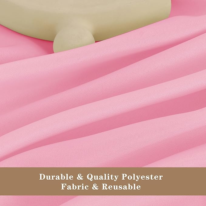 Fitable Pink Tablecloths for Rectangle Tables, 6 Pack - 70 x 120 Inches - Reusable and Washable Table Clothes for 6-8 Ft Tables, Polyester Fabric Table Covers for Wedding, Party, Banquet