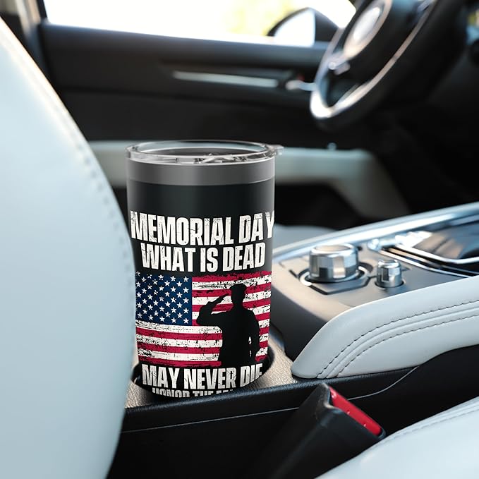 Honor The Fallen - Patriotic America Veterans Memorial Day Stainless Steel Insulated Tumbler