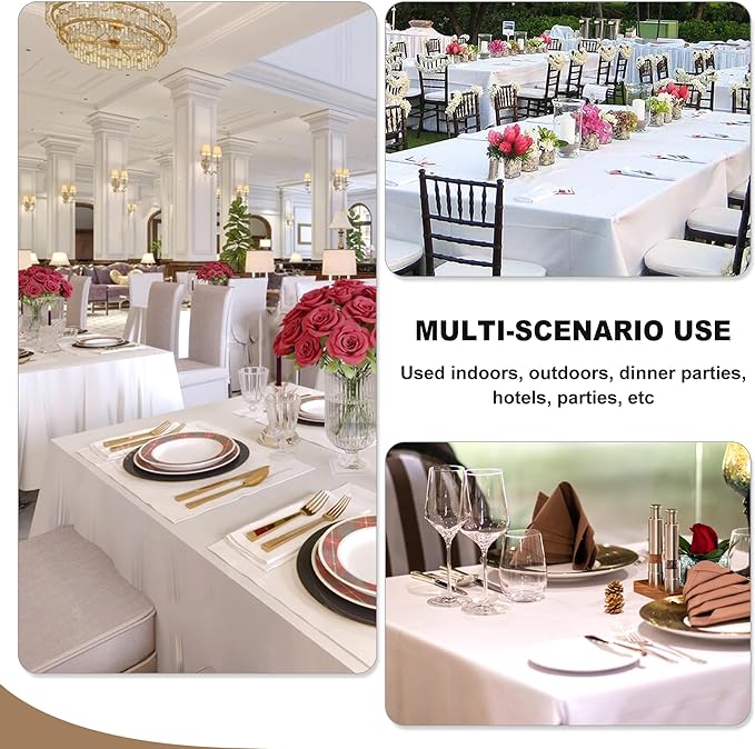 Fitable Elegant Red Rectangle Table Clothes, 6 Pack - 90 x 132 Inch - Reusable and Washable Tablecloths, Polyester Fabric Table Covers for Wedding, Party, Banquet, Formal Events