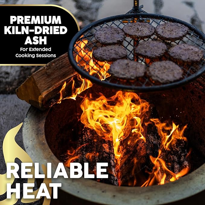 Firewood Central Kiln-Dried PA Ash ??8??Splits (Approx 39.5 lb) ??Mild Smoking Wood for Pizza Ovens, BBQ & Fire Pits ??Easy Light, Low Smoke, USA-Sourced