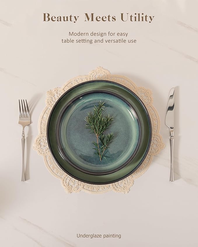 Dinnerware sets plates and bowls sets modern plates,Ceramic Dinnerware Sets,12 Pieces Porcelain Lightweight Plates,Scratch Resistant Dish Set (style - 7, 4 - Set (12pcs))