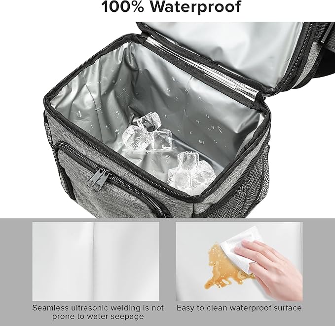 ZRSUN Insulated Lunch Bag for Women Men, Reusable 3 Layers Lunch Box Women, Expandable Reusable Water-resistant Lunch Box for Work Travel Office Picnic Hiking