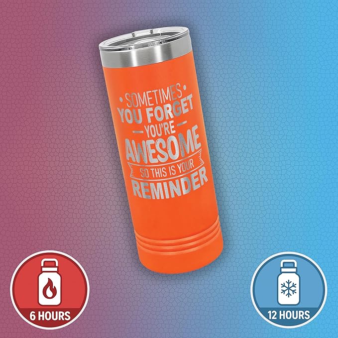 Spotted Dog Company Inspirational Tumbler, Inspirational Gifts for Men Dad Father Wife Sister Women, Birthday For Him Her, You?셱e Awesome Tumbler, Teacher Coworker Gifts 22oz Orange