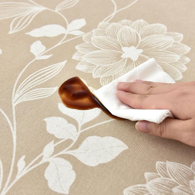 LOHASCASA Heavy Duty Vinyl Oilcloth Tablecloth PVC Waterproof Plastic Wipeable Spillproof Peva Tablecloth for Spring Outdoor Camping Picnic Rectangle/Oblong 54x108 Inch