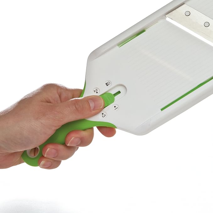 PrepSolutions Adjust-A-Slice Mandoline Slicer, Green ??Adjustable Thickness, Perfect for Vegetables, Fruits, and More