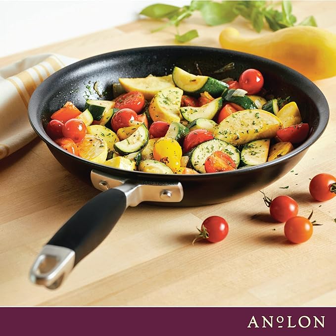 Anolon Advanced Home Hard Anodized Nonstick Skillet, 10.25 Inch ??10 Inch Fry Pan, Non Stick Saute Pan, Durable Cooking Skillet - Onyx