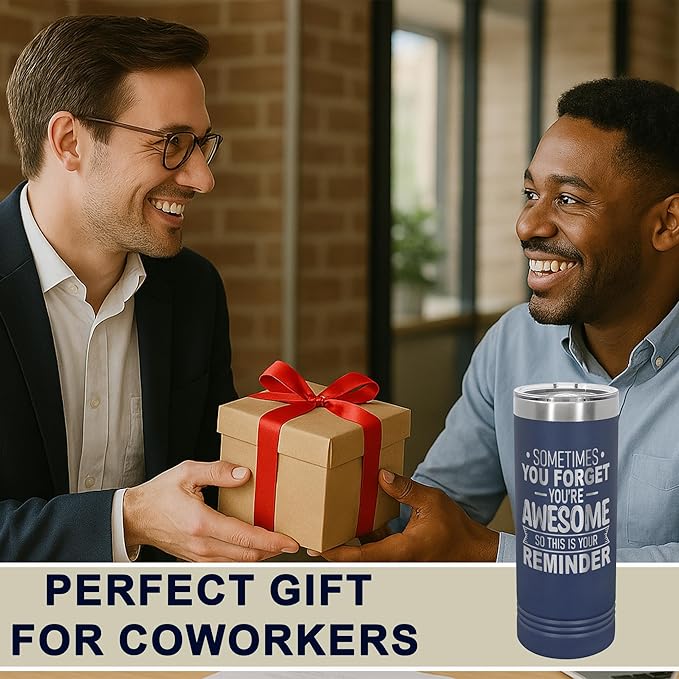 Spotted Dog Company Inspirational Tumbler, Inspirational Gifts for Men Dad Father Wife Sister Women, Birthday For Him Her, You?셱e Awesome Tumbler, Teacher Coworker Gifts 22oz Navy Blue