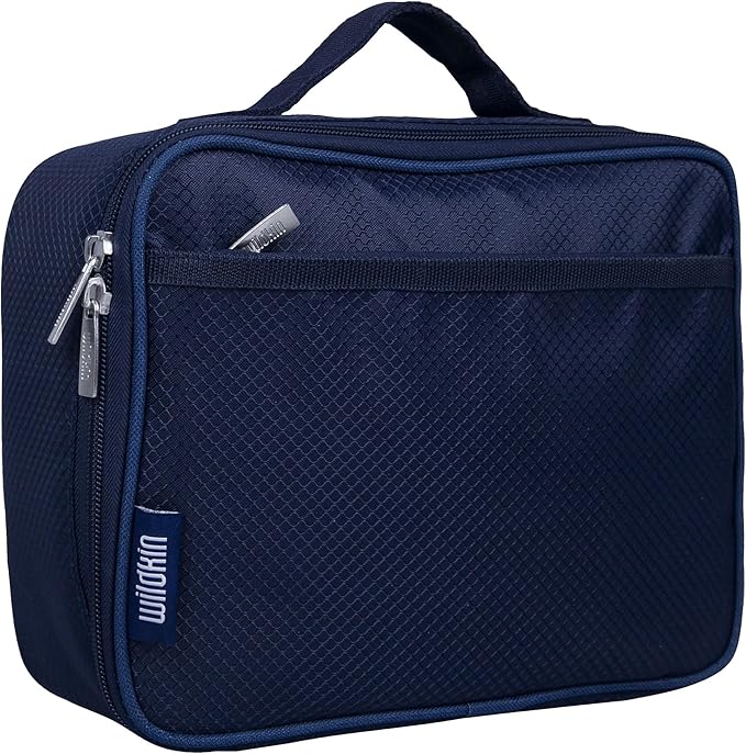 Wildkin Kids Insulated Lunch Box ??Durable and Reusable for School & Travel - Rip-Stop Blue