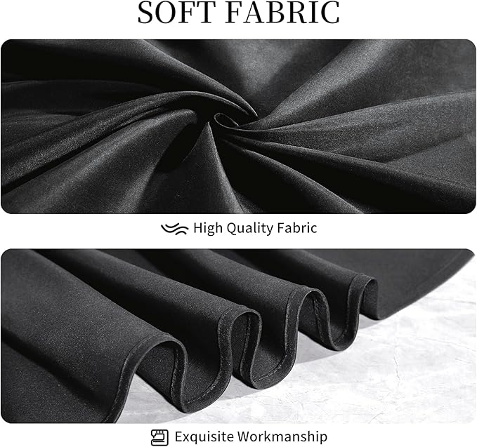 Easy-Going 6 Pack Black Tablecloths 120 Inch-Round for 8 Ft Round Table, Washable Polyester Waterproof Stain Resistant Table Cloth, Decorative Table Cover for Kitchen, Dining Tables, Events