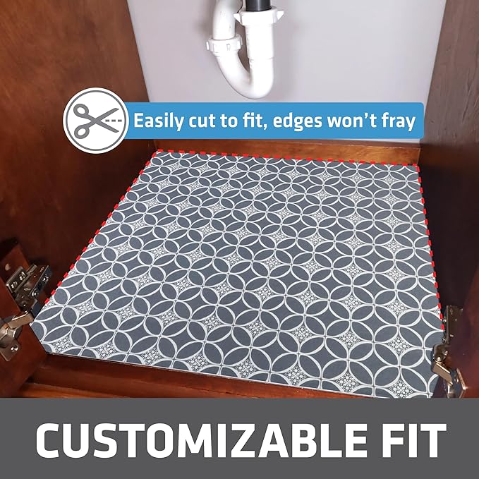 Drymate Premium XL Under Sink Mat, Waterproof Cabinet Protection Mats for Kitchen & Bathroom, Absorbent Shelf Liners, Slip-Resistant, Non-Adhesive, Machine Washable (USA Made)(24?쓝59??(Indigo Grey)