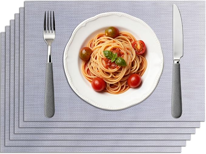 TOYASIX Nano-Air Color Mat:Temp-Triggered Placemat, Negative Ion & Eco-Friendly Nano Material,Fall Placemat& Kitchen Table Mats,Self-Cleaning&Easy-Clean,(??5??Blue/??5??Red)