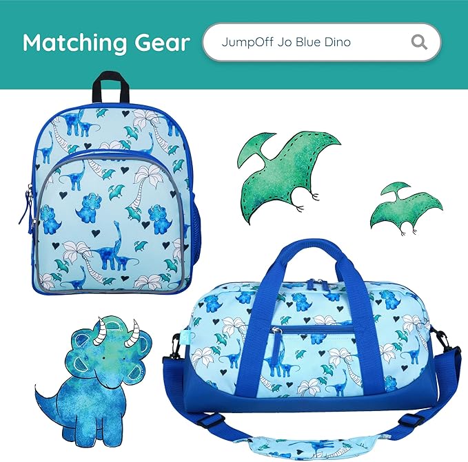 Wildkin JumpOff Jo Insulated Lunch Box ??Durable, Reusable for Kids ??Blue Dino