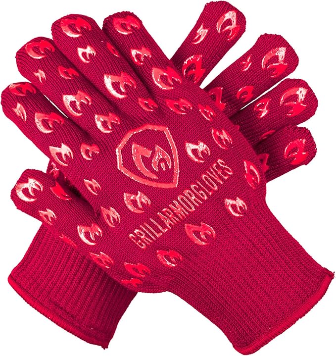 Grill Armor Oven Gloves ??932째F Heat, Fire & Cut Resistant Mitts for BBQ, Grill, Cooking, Grilling, Baking, Smoker & Fire Pit