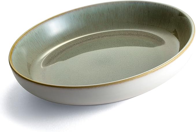 Sango Resona Moss Green Stoneware Bowls (Set of 4) ??Durable Stoneware with Reactive Glaze Finish, Microwave & Dishwasher Safe, Perfect for Everyday Dining & Entertainment