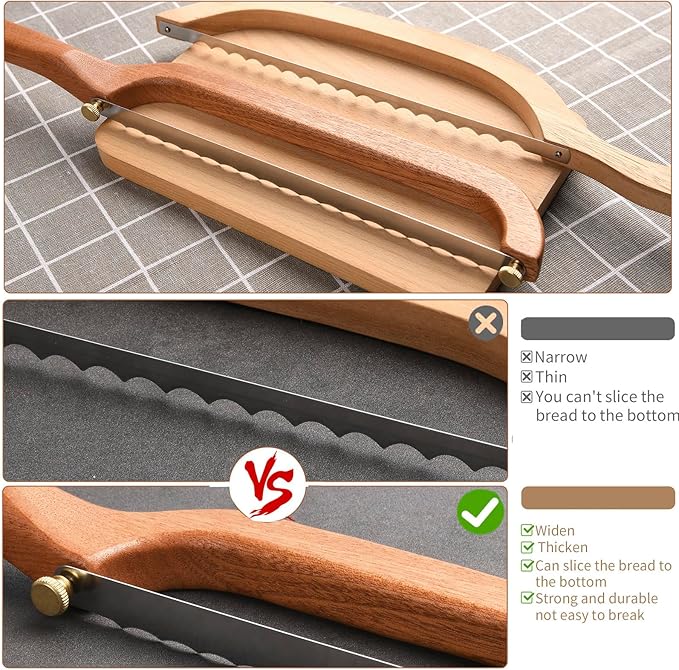 Uprichya Bread Knife for Homemade Bread - Sourdough Knife Slicer, Left-Handed