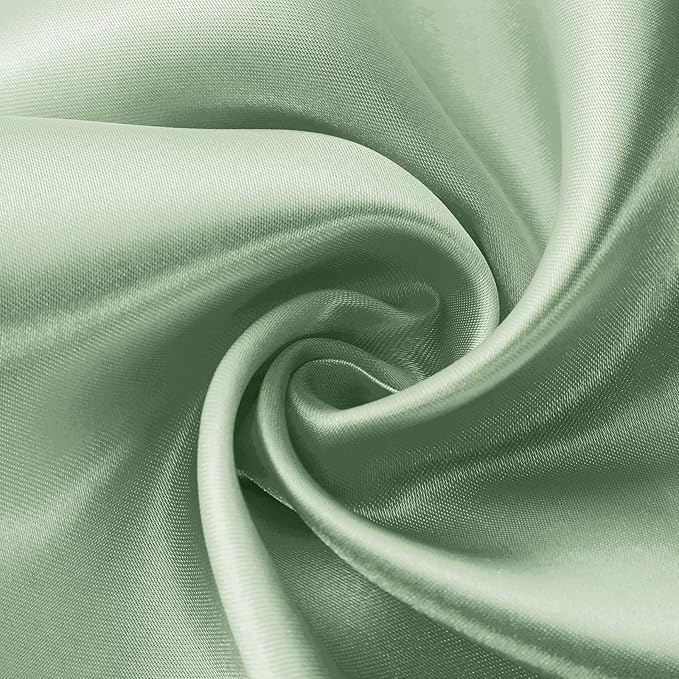 Horbaunal 6 Pack Satin Runners 12 x 72 Inch Bright Silky Smooth Satin Table Runners for Birthday Wedding Party Banquets, Sage Green