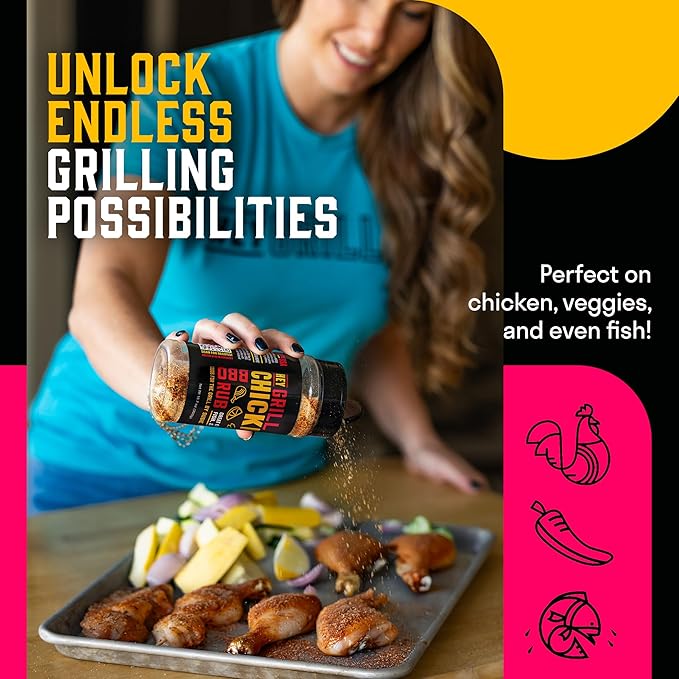 Hey Grill Hey | Chicken Rub | Delicious Chicken Seasoning | Dry Rub for Wings | Turkey & Fish Seasoning, Veggies and More | 10.7 oz