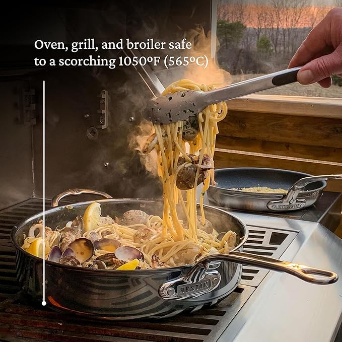 Hestan - NanoBond Collection - Titanium Stainless Steel 3.5-Quart Saut챕 Pan with Lid - Toxin, PFAS, & Chemical Free Clean Cookware, Induction Cooktop Compatible