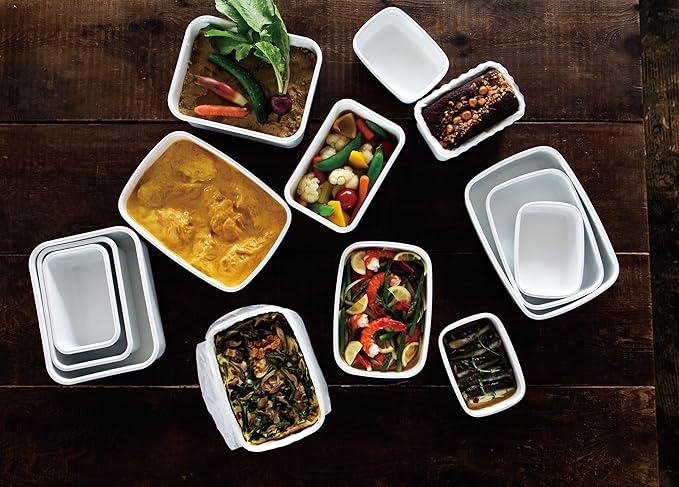 FUJIHORO JAPAN Konte Series, Enamel Deep Food Container KE-DL LW 1.9L (Large), Enamel Kitchenware, Japanese Design & Craftmanship