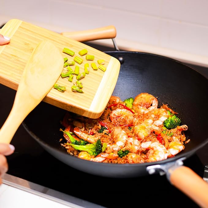 JOYCE CHEN Professional Series 14-Inch Cast Iron Wok with Maple Handle