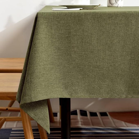 BALCONY & FALCON Table Cloth ??Waterproof, Wrinkle Resistant & Washable Rectangle Tablecloth and Table Cover for Dining Room, Kitchen, Outdoor, Party & Birthday Use (Olive, 57" x 85")