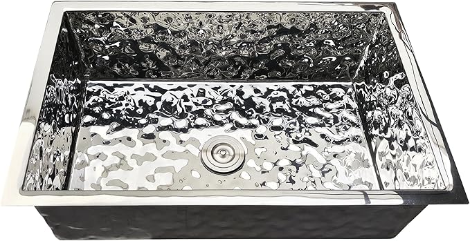 CT Copper Tailor 30"x 21.25" x 9" Water Ripple Stainless Steel Kitchen Sink,14 Gauge Thick, Undermount Deep Single Bowl Workstation Sink with Basket Strainer