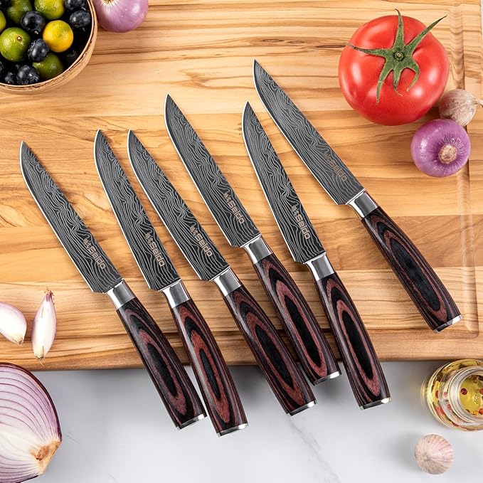 17-Piece Master Chef Knife Block Set ??Damascus Steel & Acacia Wood Block