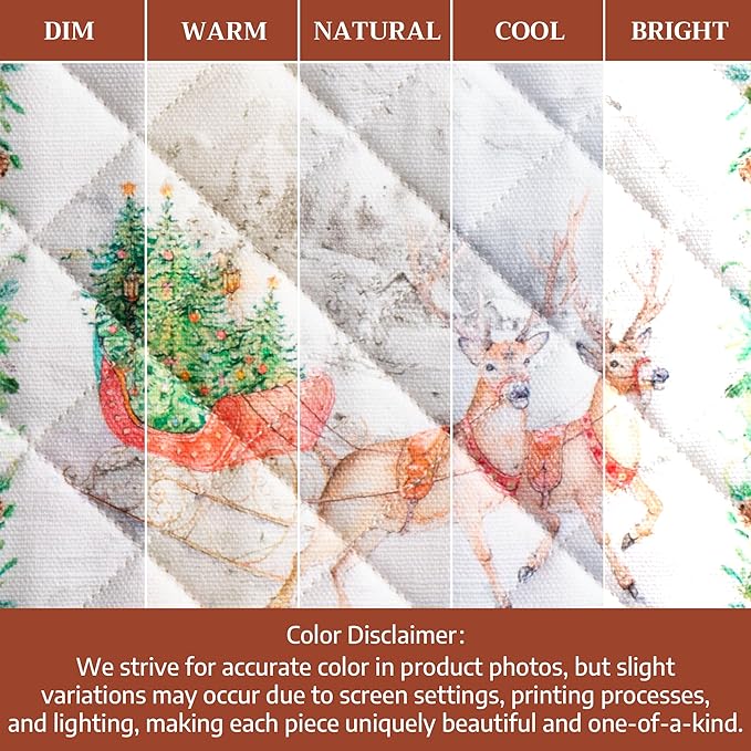 Maison d' Hermine Pot Holders 100% Cotton Heat Resistant Potholders 8" x 8" Hot Pads with Loop for Thanksgiving Christmas Decorations BBQ Cooking Handling Hot Pans (Pack of 1, Christmas Tradition)