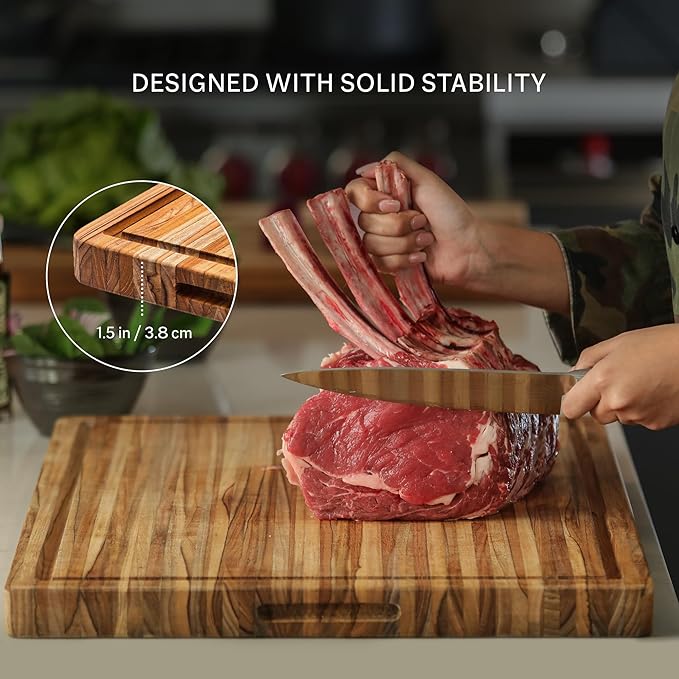 Teakhaus Cutting Board - Extra Large (XL) Wood Cutting Board with Juice Groove - Holiday Gift Ideas for Men and Women - Gift-Ready, Reversible, Edge Grain Wood, Knife Friendly - FSC Certified