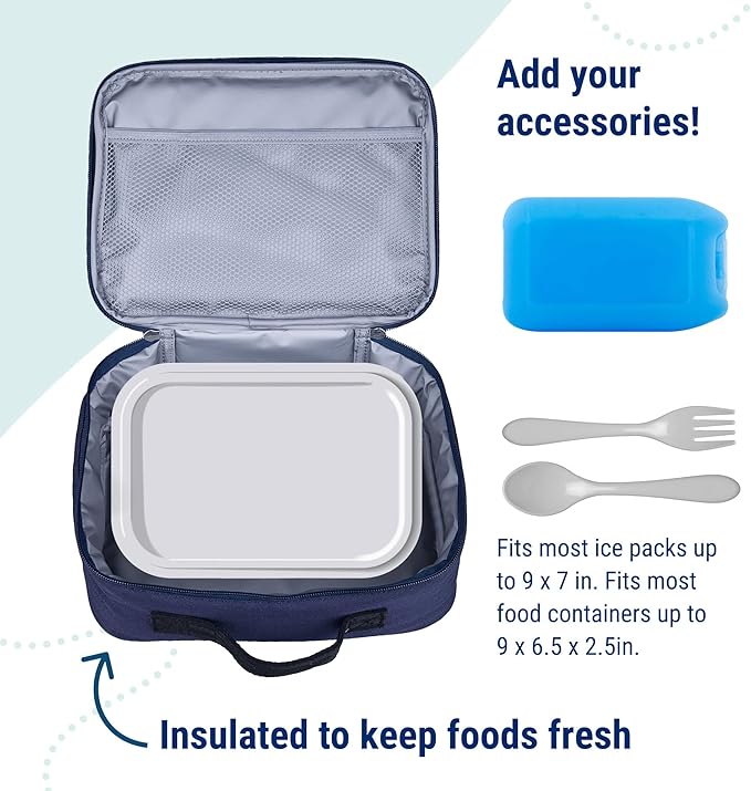 Wildkin Kids Insulated Lunch Box ??Durable and Reusable for School & Travel - Whale Blue