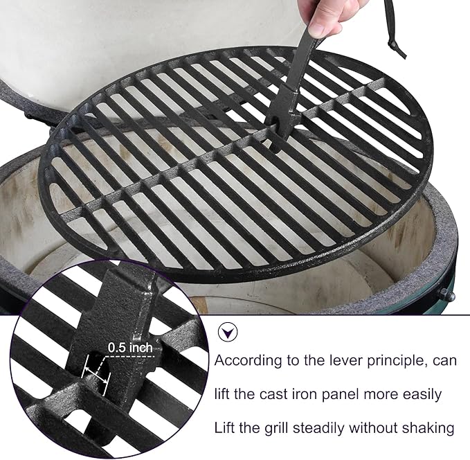 FIRELOOP Grill Grate Lifter Grill Cast Iron Cooking Grid Lifter Cooking Grid Lifter (Cast Iron Grate Lifter)