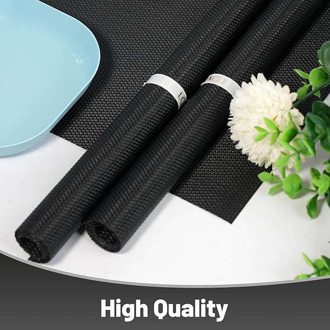 flohar Placemats Set of 8竊똍on-Slip PVC Weave Table Mats Easy to Clean竊똇eat Resistant Place Mats for Kitchen Dining Table Decoration Indoor Outdoor竊똁lack