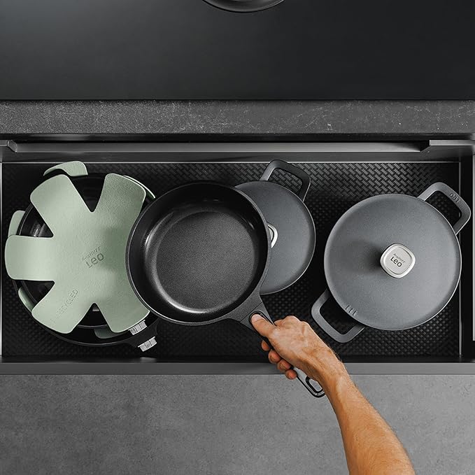Berghoff Phantom 2Pc Nonstick Ceramic Frying Pan Set Detachable Handle Recycled Cast Aluminum CeraGreen Non-toxic Coating Induction Pan Oven-to-table Cookware Full Disk